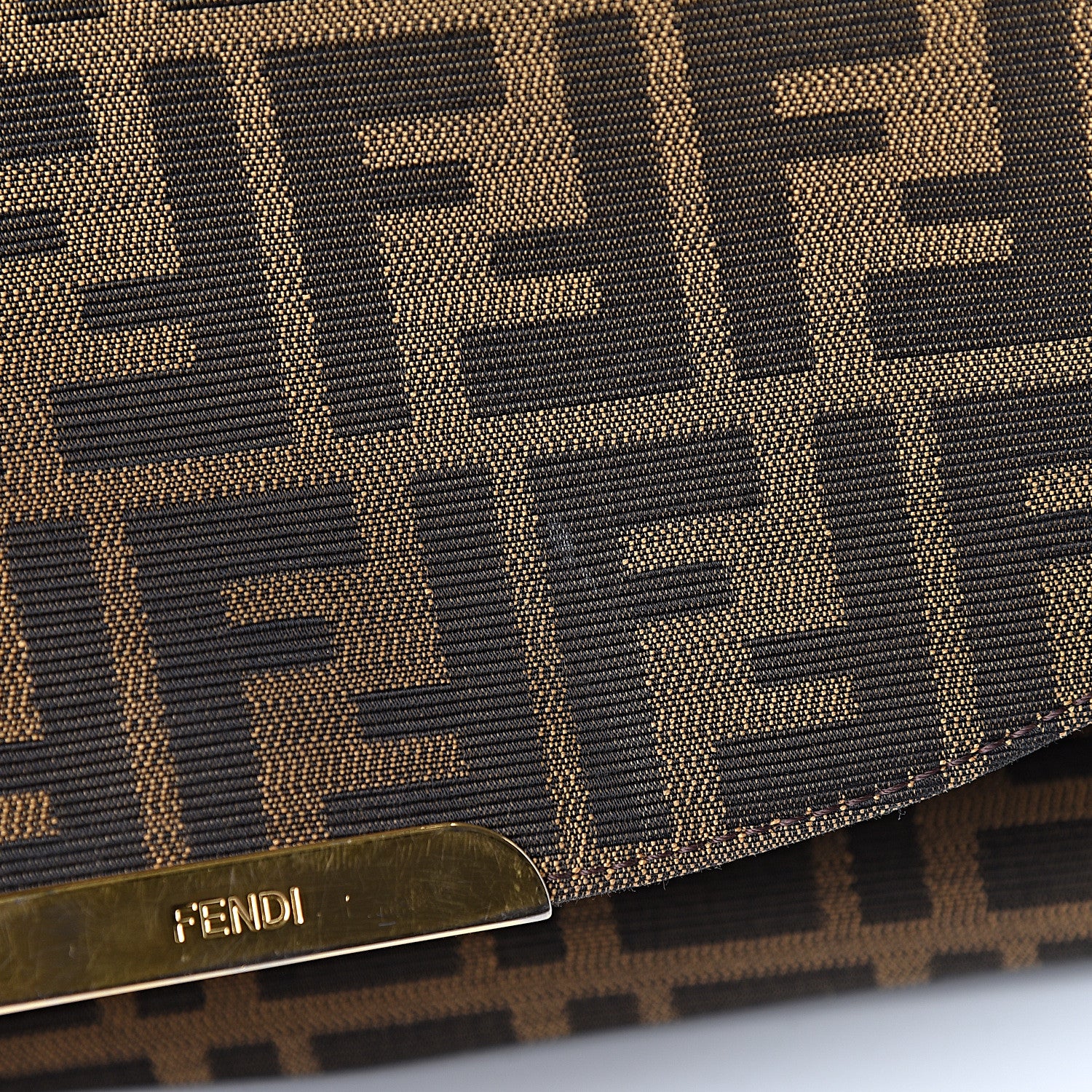 Fendi Zucca Vitello Artic Messenger Bag Tobacco Castagna 10 of 15