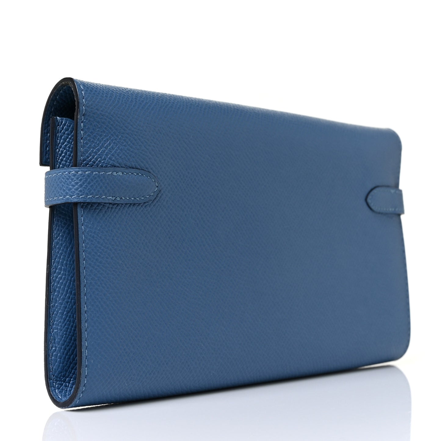 Epsom Kelly Longue Wallet Bleu Azur