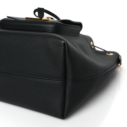 Louis Vuitton Calfskin Lockme Bucket MM Black 8 of 8