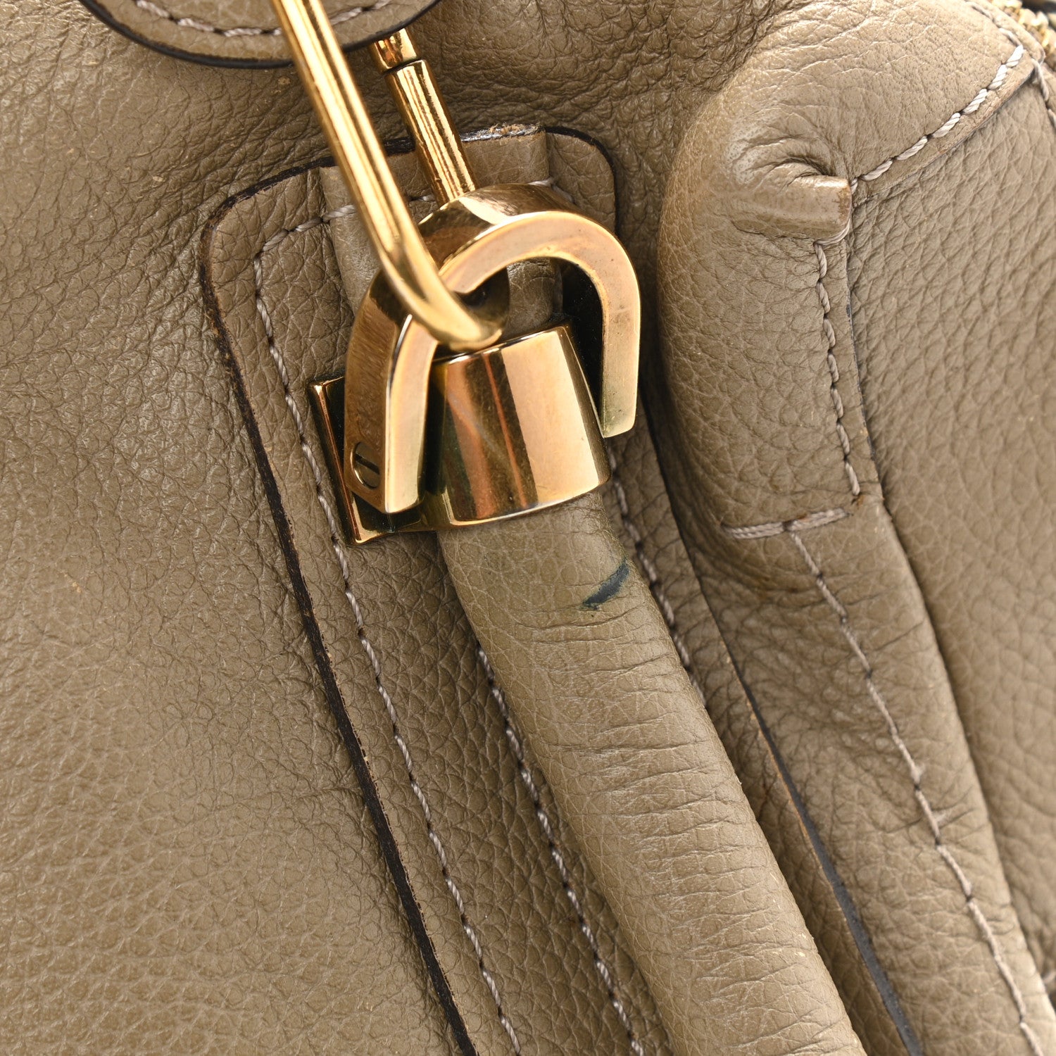 Chloe Calfskin Medium Paraty Barbour Khaki 10 of 13