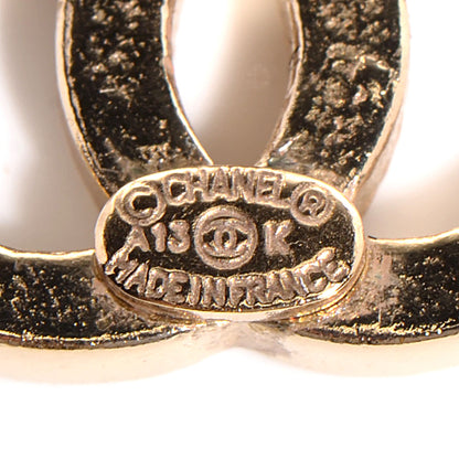 Chanel Crystal CC Earrings Gold 4 of 5