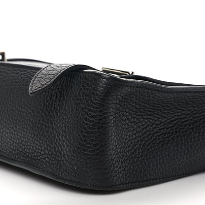 Hermes Taurillon Clemence Steve Messenger 28 Black Bleu Izmir 8 of 10