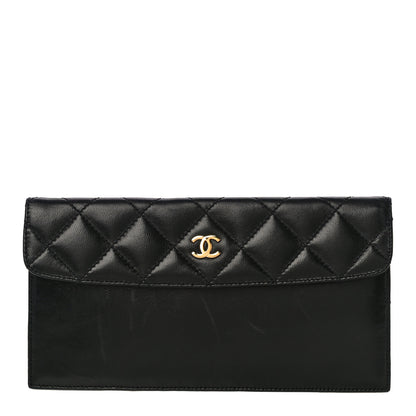 Chanel Calfskin Quilted CC Flap Clutch Black 1 of 14