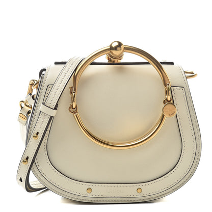 Chloe Calfskin Suede Small Nile Bracelet Bag Off White 1 of 11