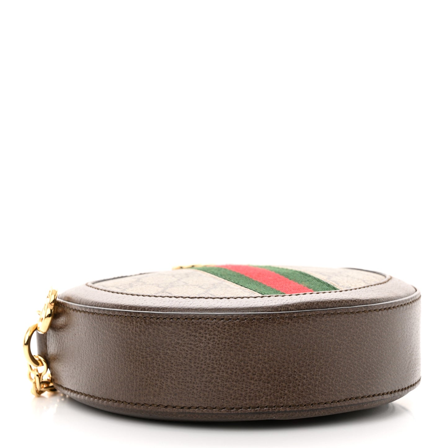 GG Supreme Monogram Web Mini Ophidia Round Shoulder Bag Brown