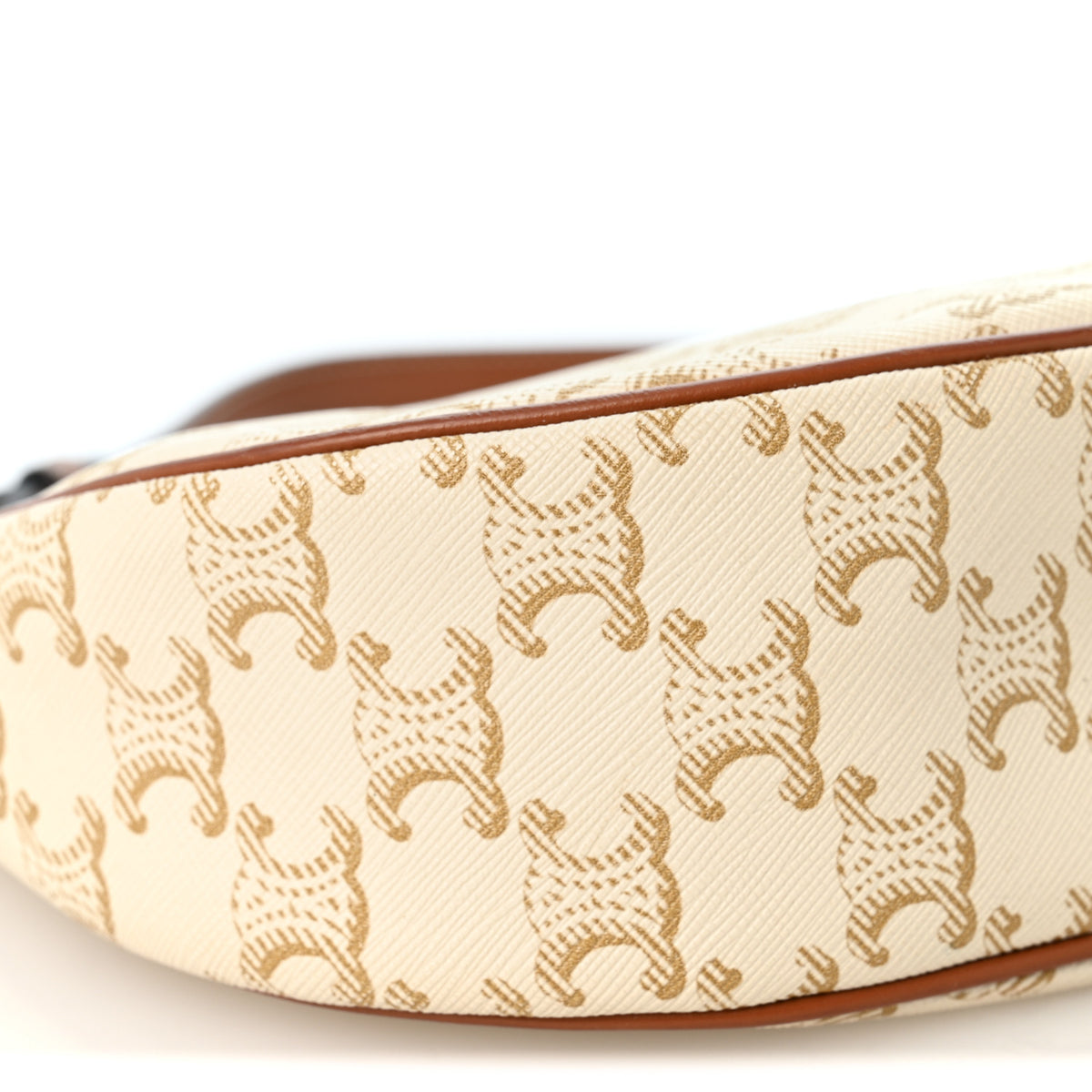 Canvas Calfskin Ava Triomphe Shoulder Bag White