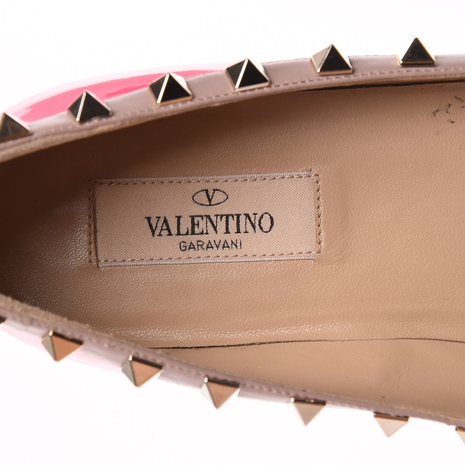 Valentino Garavani Patent Nappa Rockstud Ballerina Flats 38 Fuxia Fluo Poudre 9 of 20