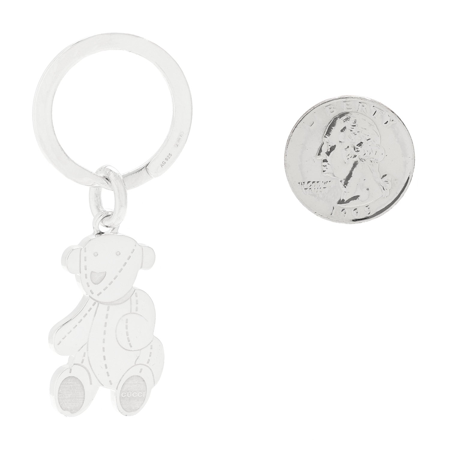 Gucci Sterling Silver Teddybear Key Chain 2 of 5
