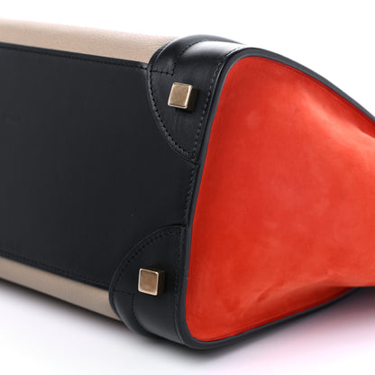 Celine Drummed Calfskin Nubuck Tri-color Micro Luggage Natural 7 of 13