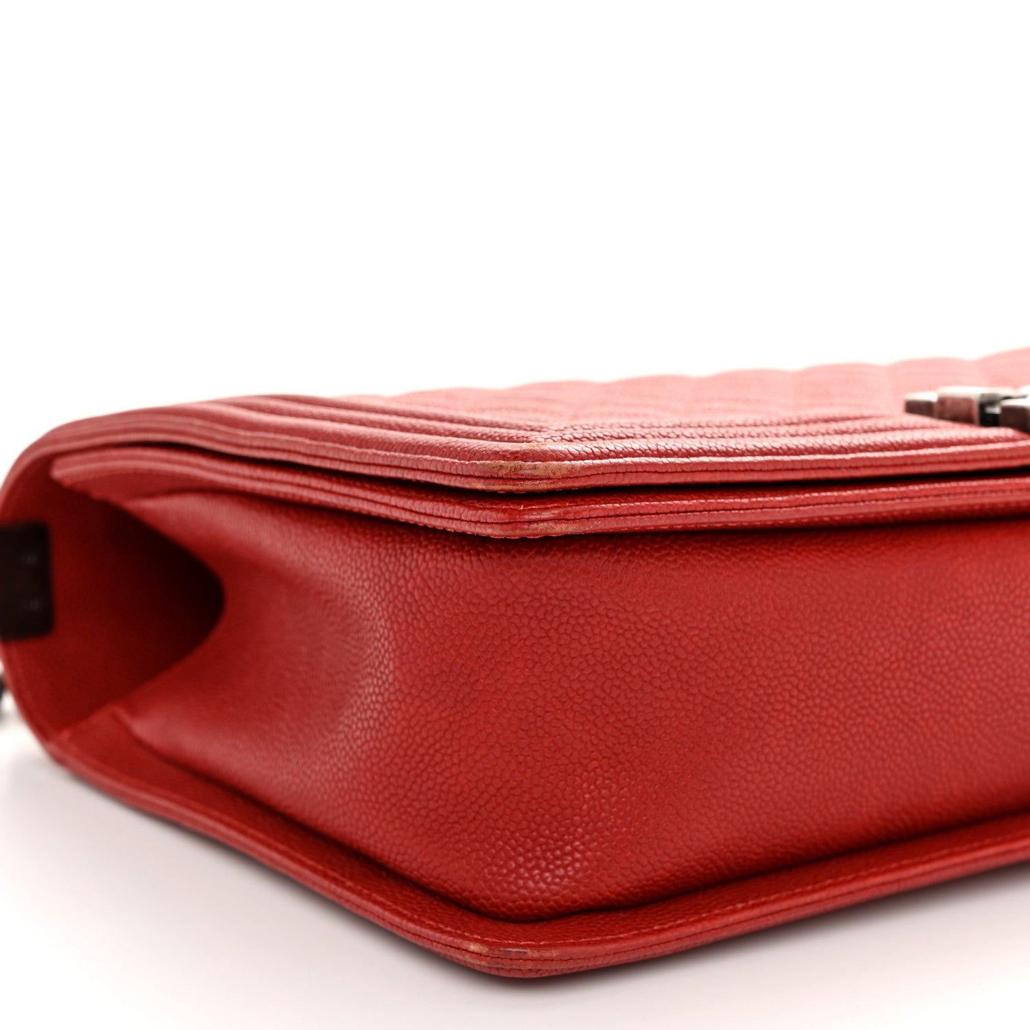 Chanel Caviar Quilted New Medium Boy Flap Dark Red 9 of 11
