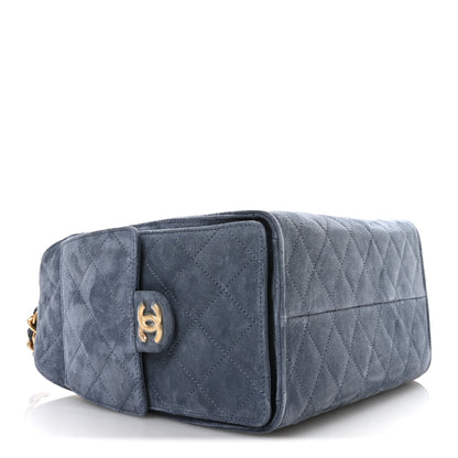 Chanel Suede Quilted Small Chanel 25 Handbag Blue 4 of 11