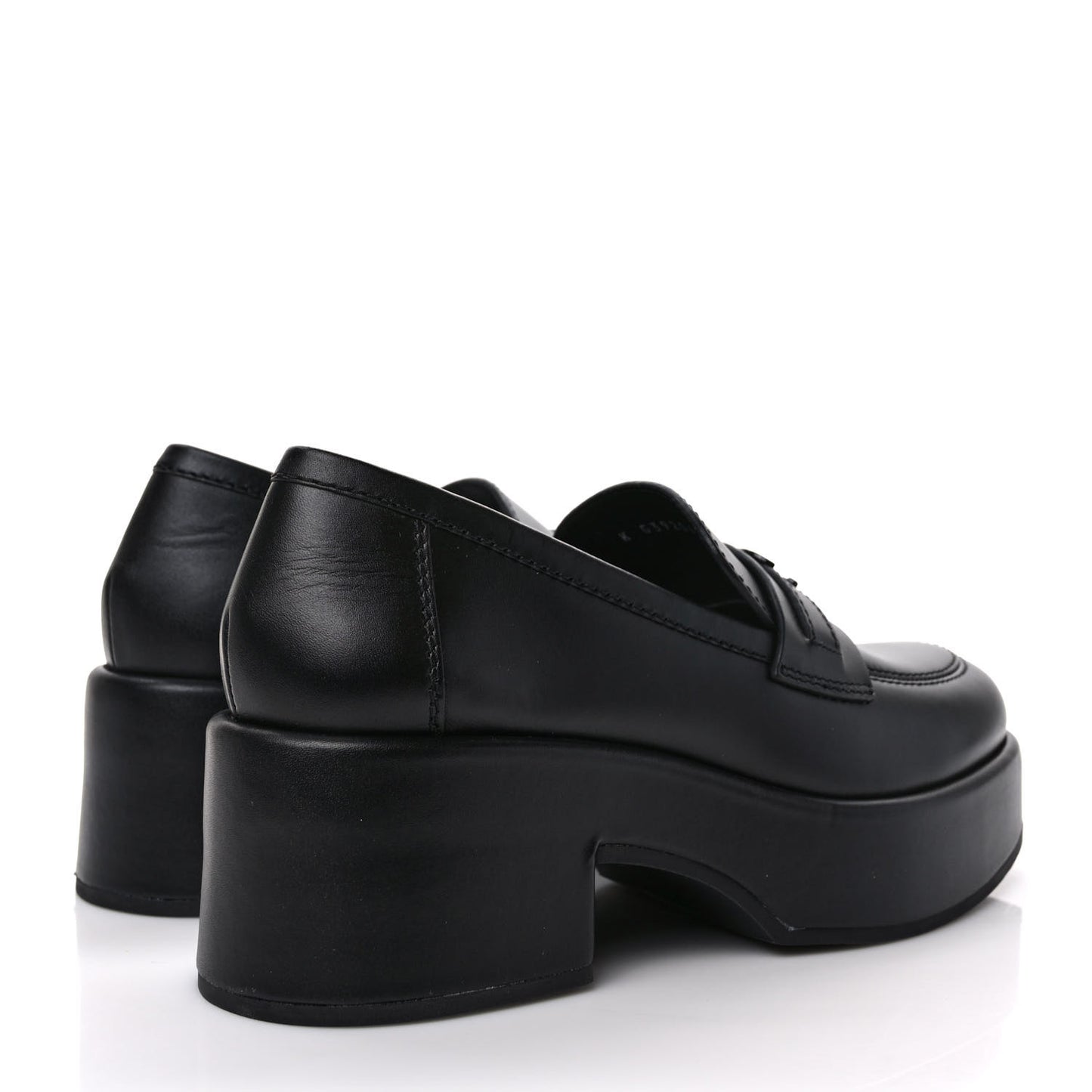 Calfskin CC Platform Loafers 38 Black