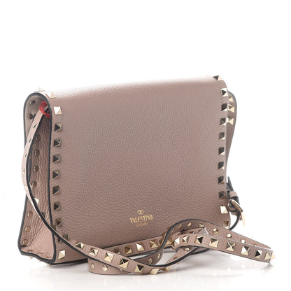 Valentino Garavani Pebbled Calfskin Medium Rockstud Flip Lock Crossbody Bag Poudre 3 of 8