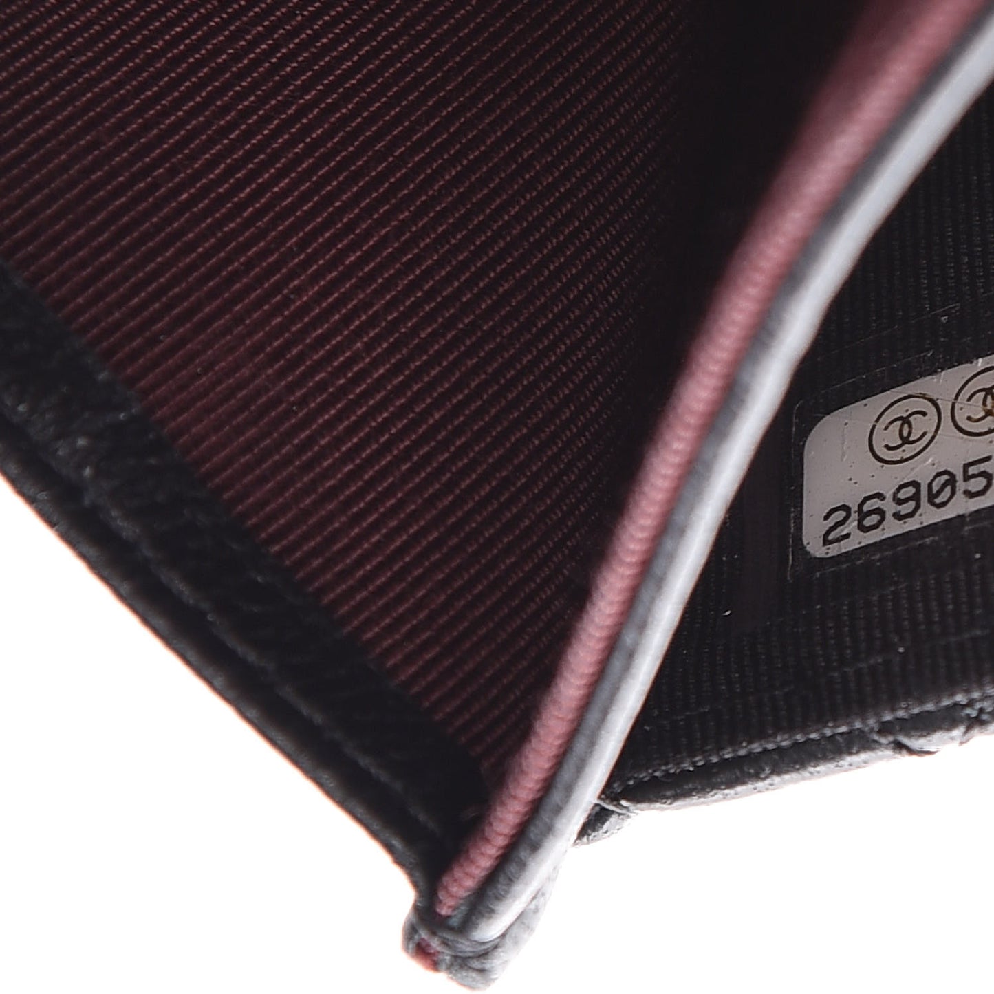 Lambskin Quilted Flap Card Holder Black