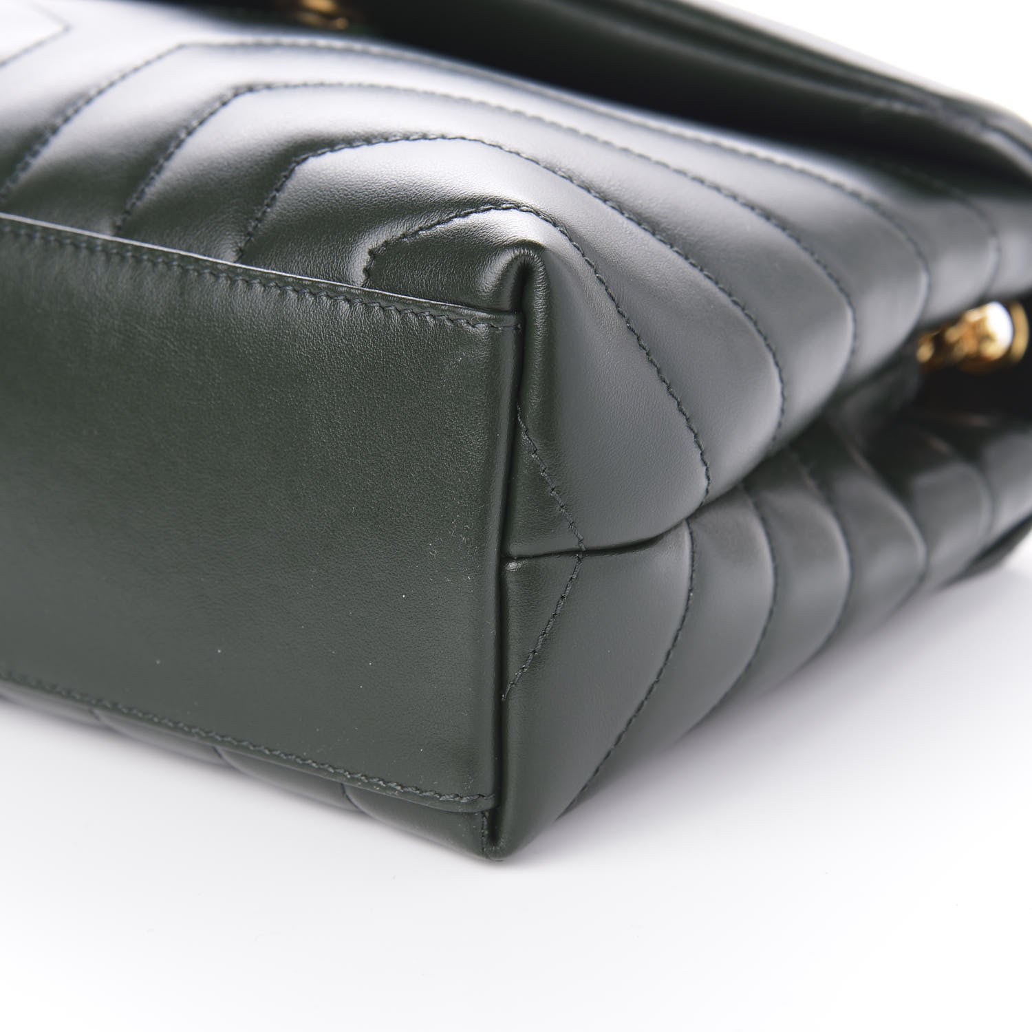 Saint Laurent Calfskin Y Quilted Monogram Small Loulou Chain Satchel Dark Mint 8 of 10
