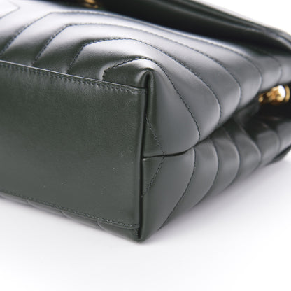 Saint Laurent Calfskin Y Quilted Monogram Small Loulou Chain Satchel Dark Mint 8 of 10