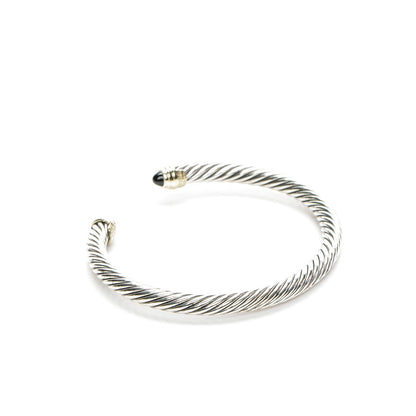 David Yurman Sterling Silver 14K Yellow Gold Black Onyx 5mm Cable Classics Petite Color Bracelet 3 of 4