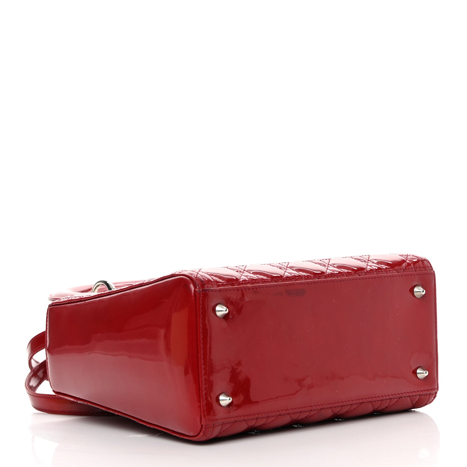 Christian Dior Patent Cannage Medium Lady Dior Red 4 of 19