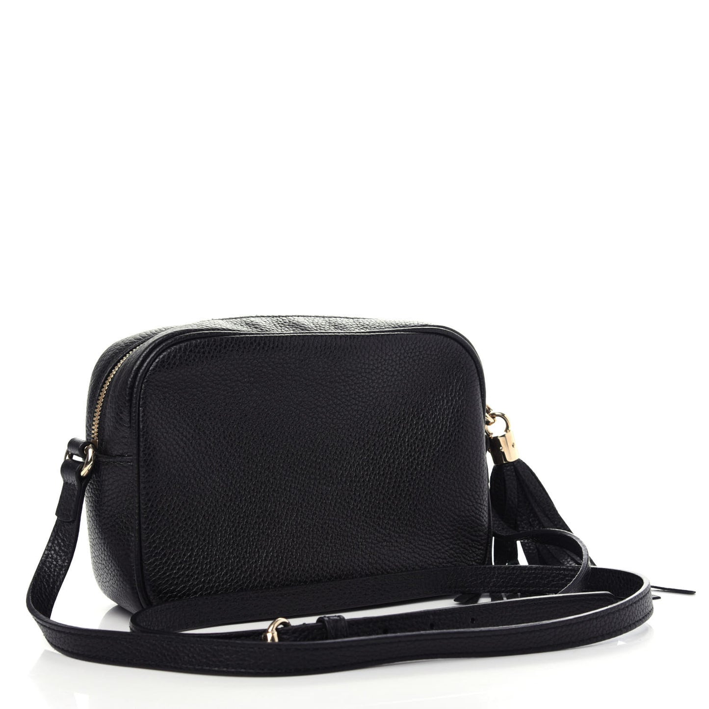 Pebbled Calfskin Small Soho Disco Bag Black
