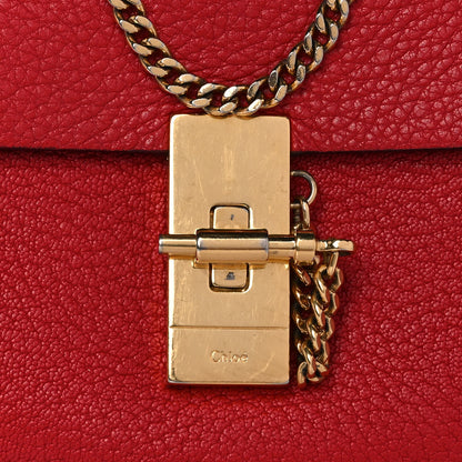 Chloe Grained Lambskin Mini Drew Shoulder Bag Plaid Red 7 of 9