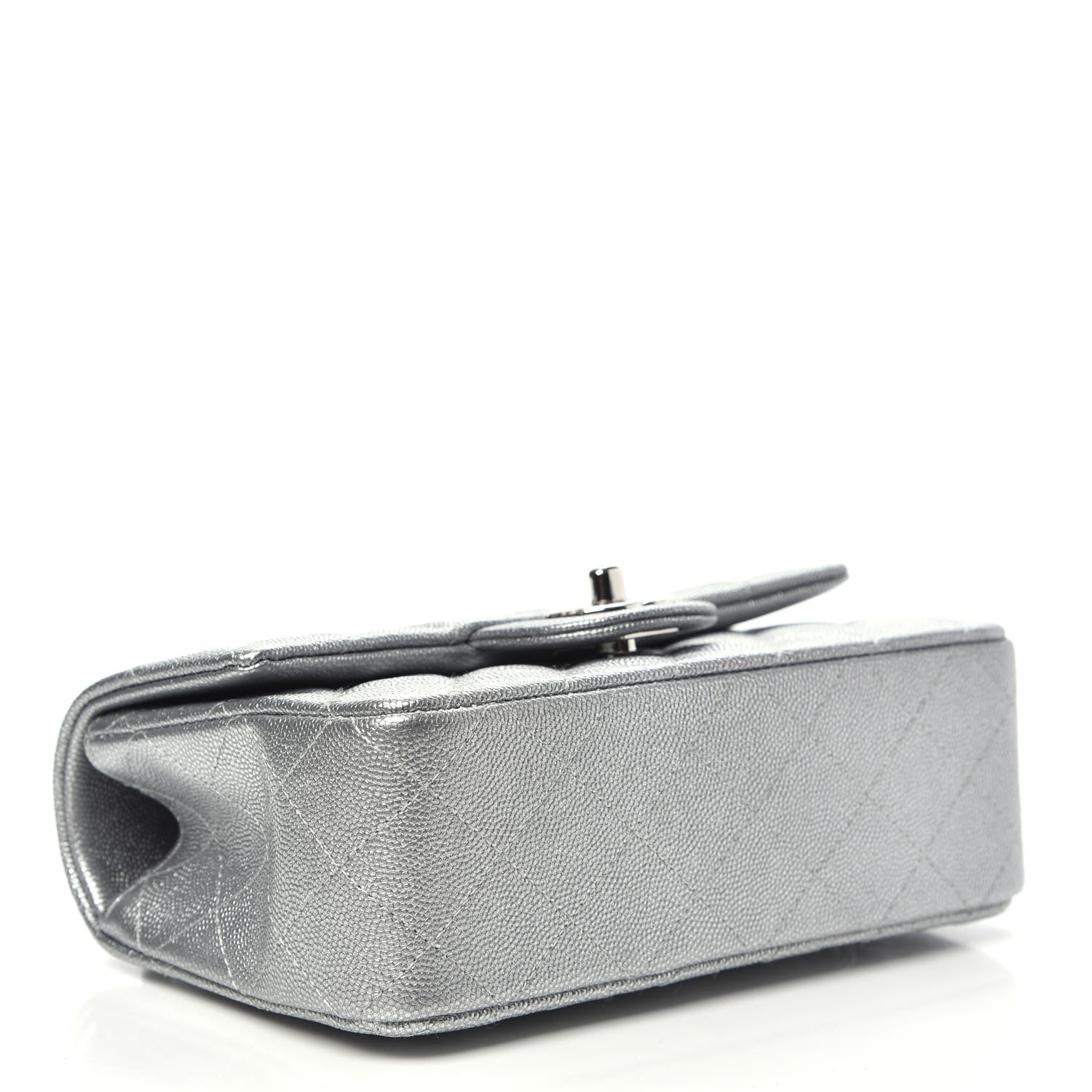 Chanel Metallic Caviar Quilted Mini Top Handle Rectangular Flap Silver 4 of 10