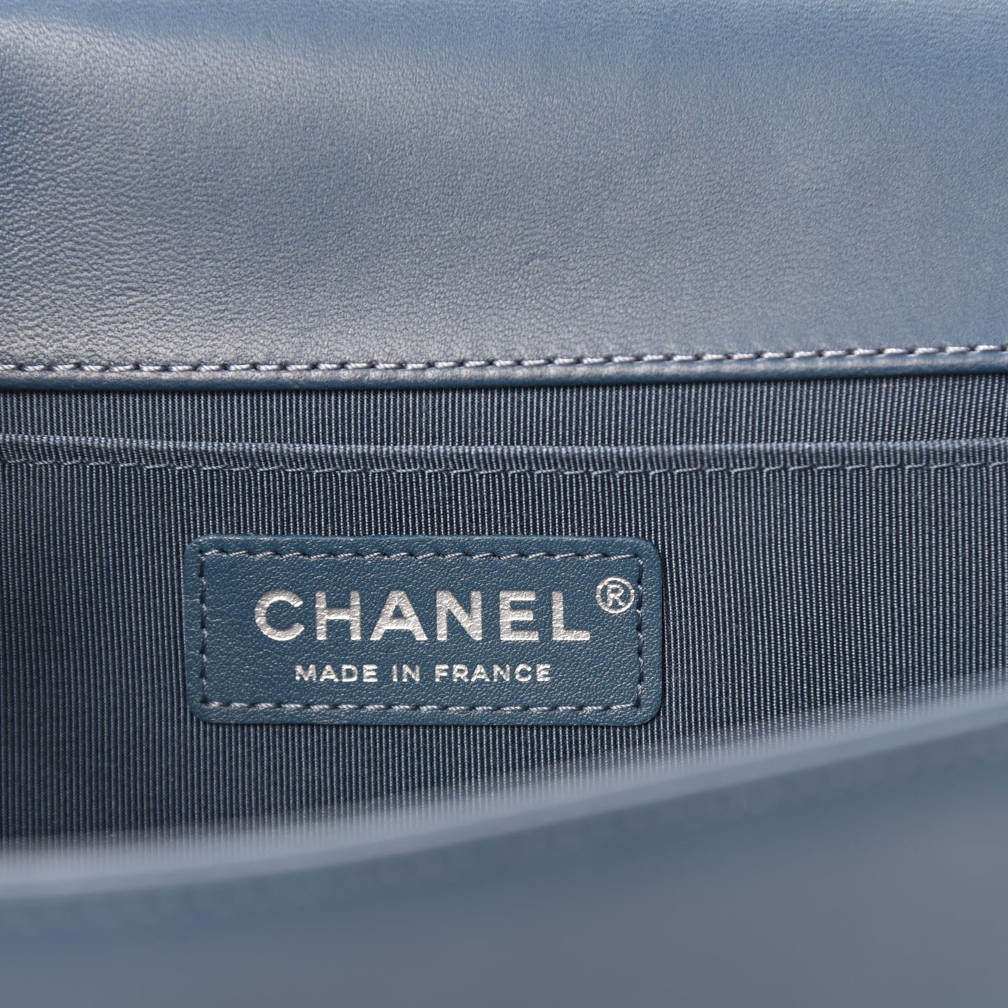 Lambskin Quilted Medium Boy Flap Blue
