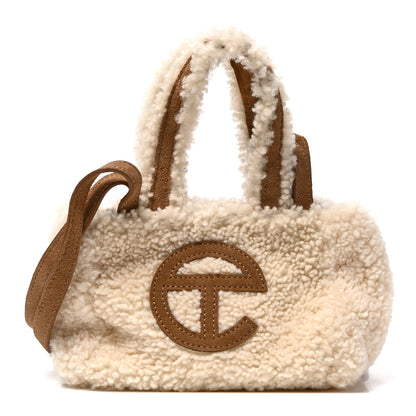Telfar X UGG Suede Shearling Reverse Small Shopping Bag Natural 1 of 10