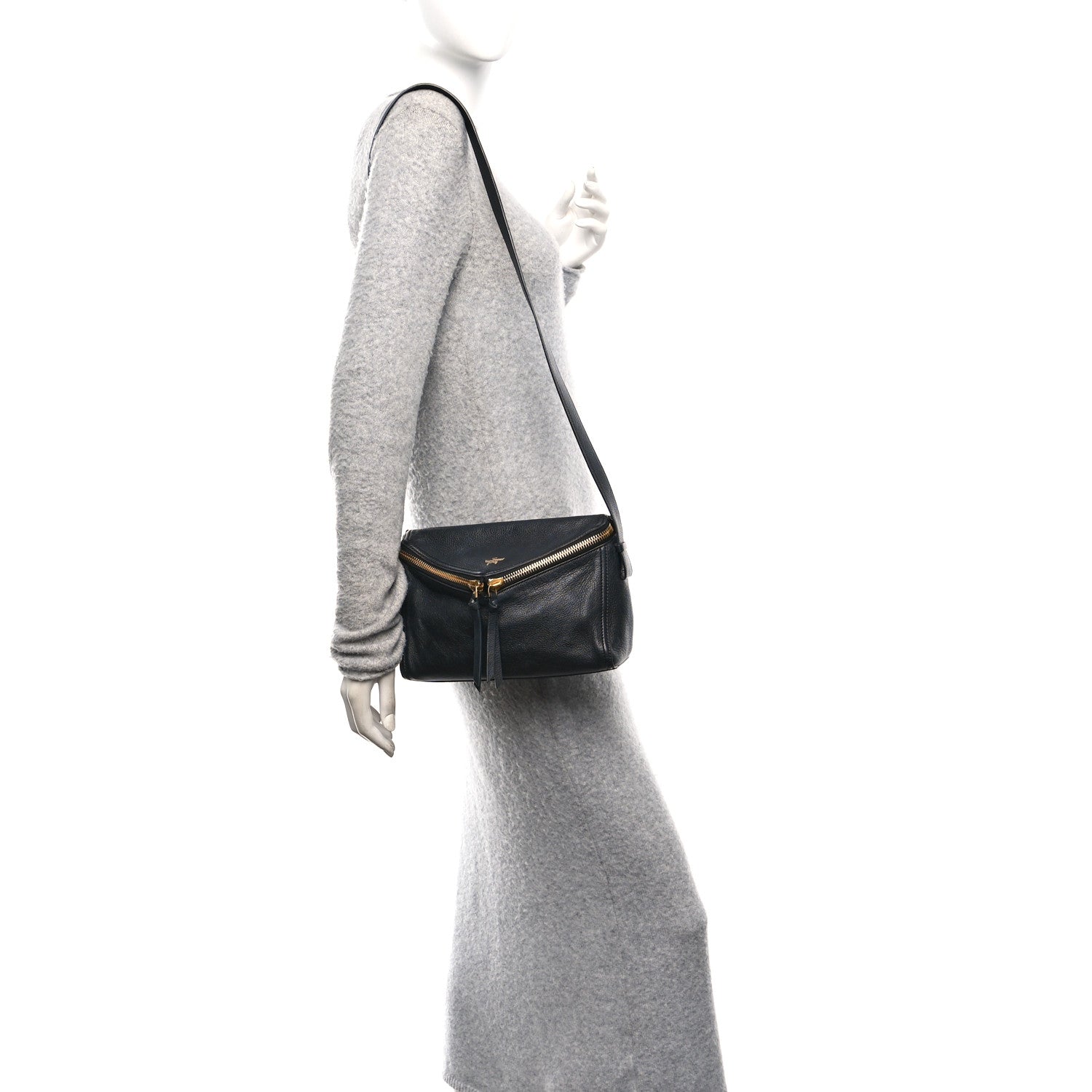 MCM Goatskin Diamant 3D Shoulder Bag Black 2 of 10