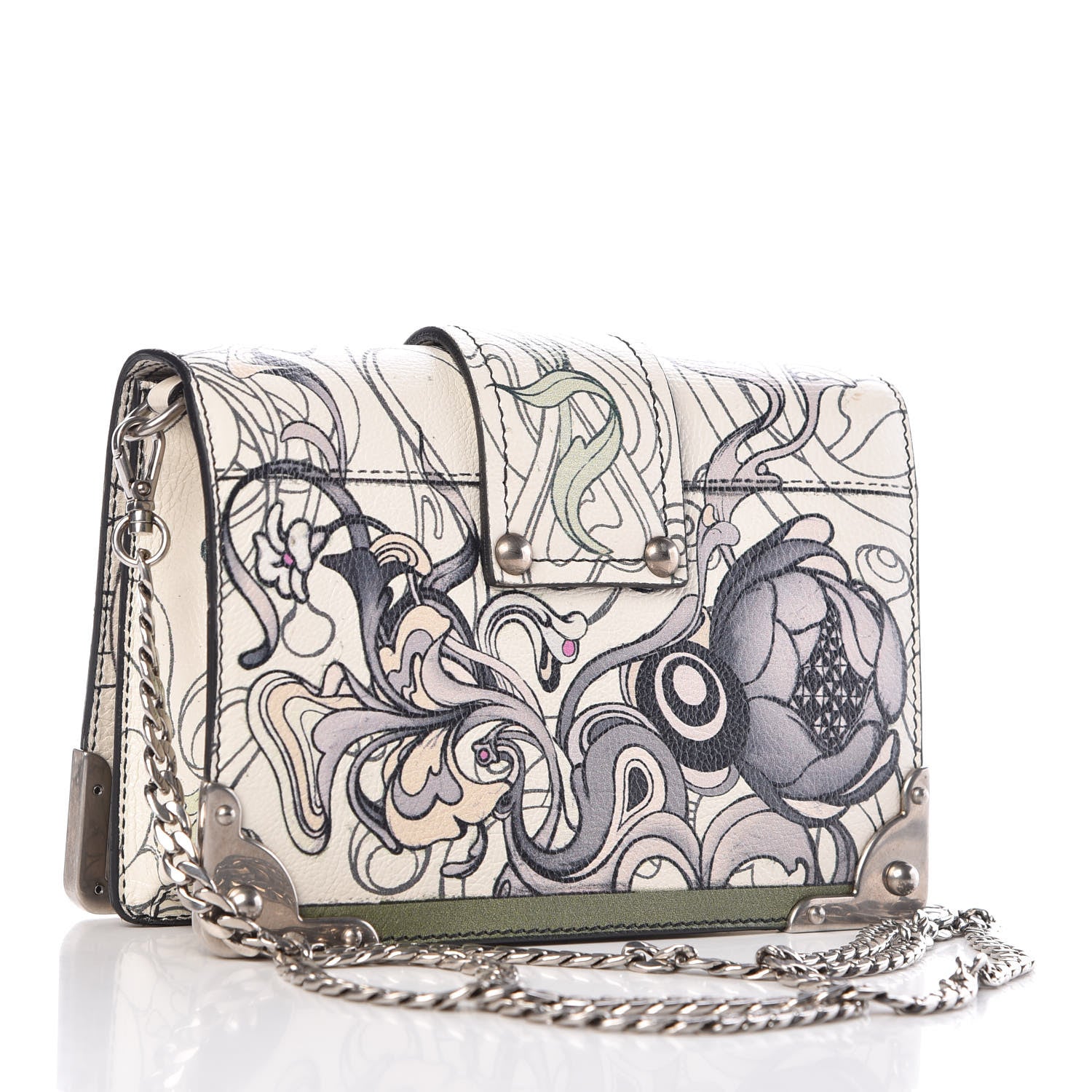 Prada X JAMES JEAN Glace Calfskin Rabbit Print Cahier Chain Wristlet Giada 5 of 9