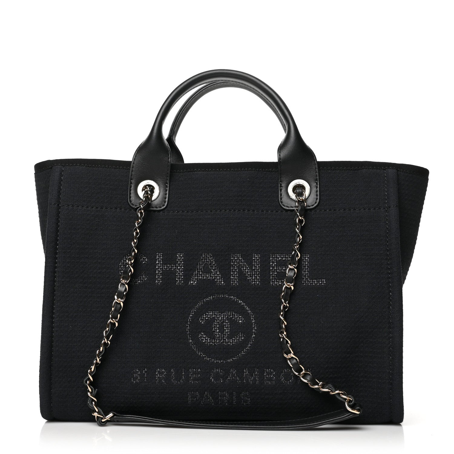 Chanel Mixed Fibers Small Deauville Tote Black 2 of 12
