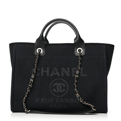 Chanel Mixed Fibers Small Deauville Tote Black 2 of 12