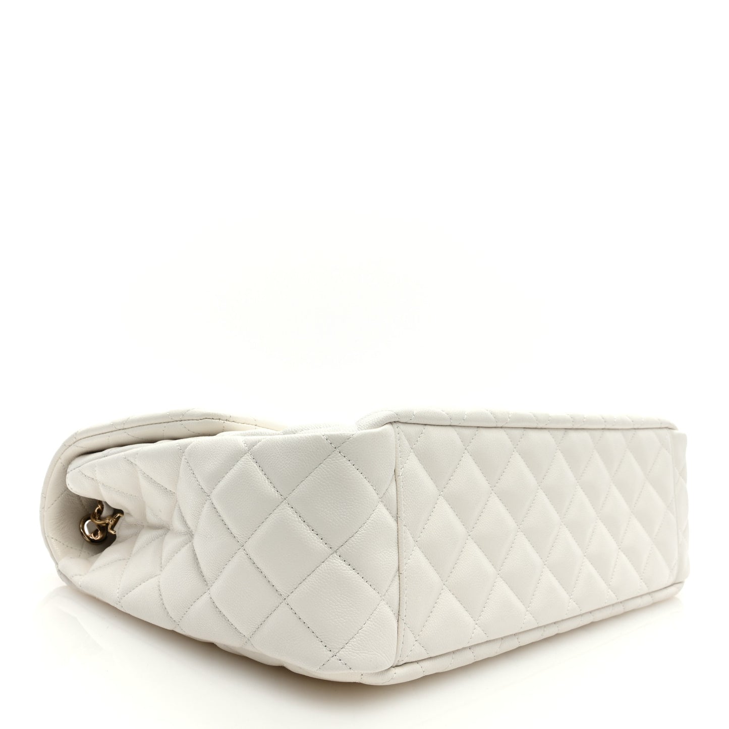 Caviar Quilted XXL Travel Flap Bag White