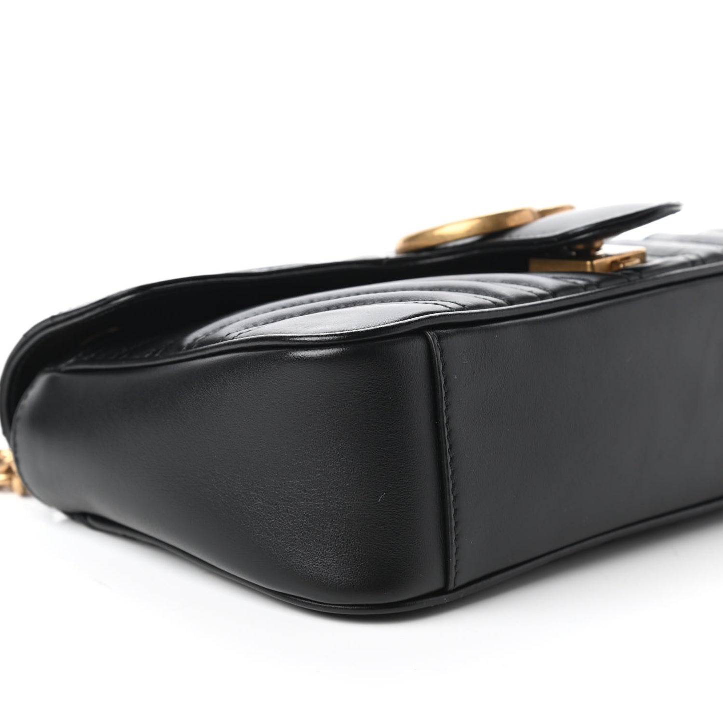 Calfskin Matelasse Small GG Marmont Shoulder Bag Black