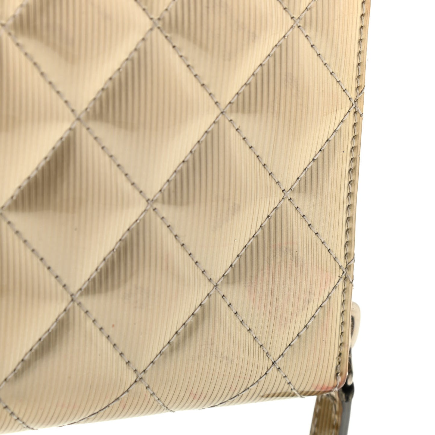 Striated Patent Zip Around Wallet Gold