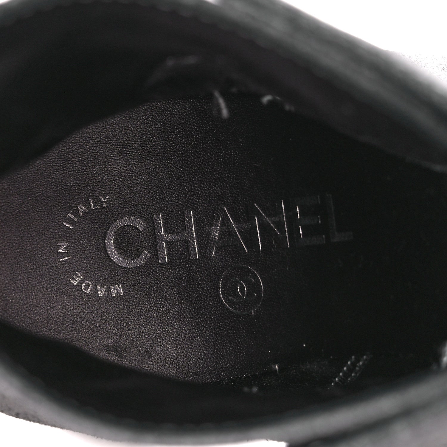 Chanel Suede Kidskin Patent Cap Toe Interlocking CC Ankle Boots 39 Dark Silver Black 8 of 10