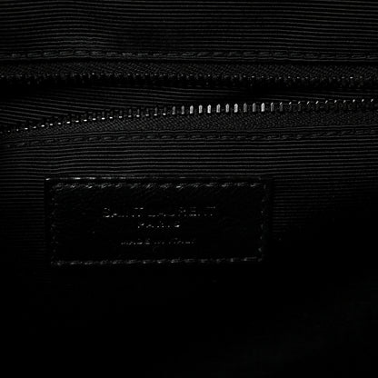 Saint Laurent Grain De Poudre Textured Mixed Matelasse Large Triquilt Monogram Monochrome Satchel Black 6 of 10