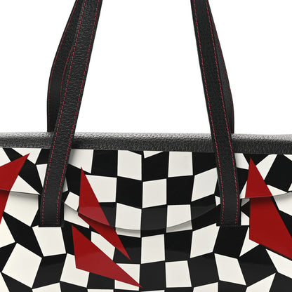 Fendi Pigskin Plexiglass Geometric Shoulder Bag Black White Red 7 of 9