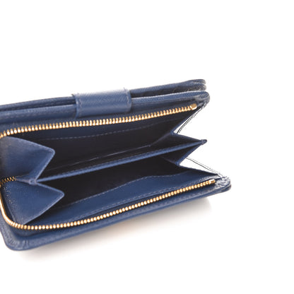 Prada Saffiano Metal Compact Wallet Bleuette 6 of 7