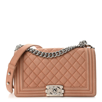 Chanel Iridescent Caviar Quilted Medium Boy Flap Beige 1 of 10