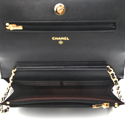 Chanel Lambskin Quilted Wallet On Chain WOC Black 5 of 15