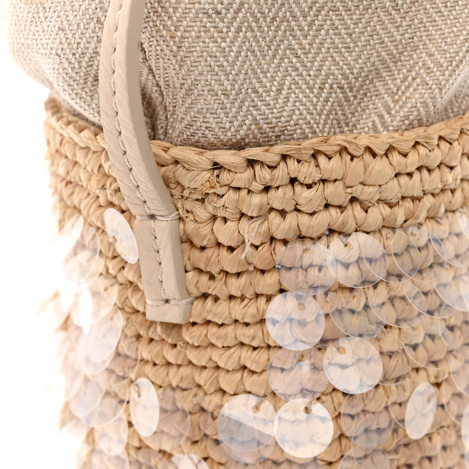 Loewe Raffia Canvas Sequin Paula's Ibiza Fish Pouch Natural Ivory 13 of 13
