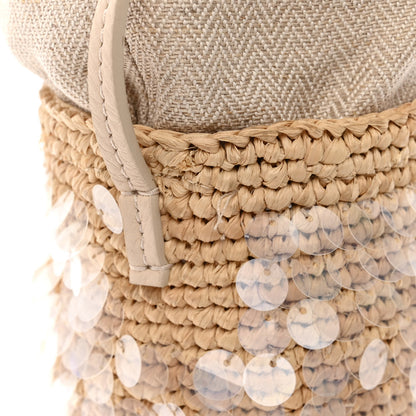 Loewe Raffia Canvas Sequin Paula's Ibiza Fish Pouch Natural Ivory 13 of 13