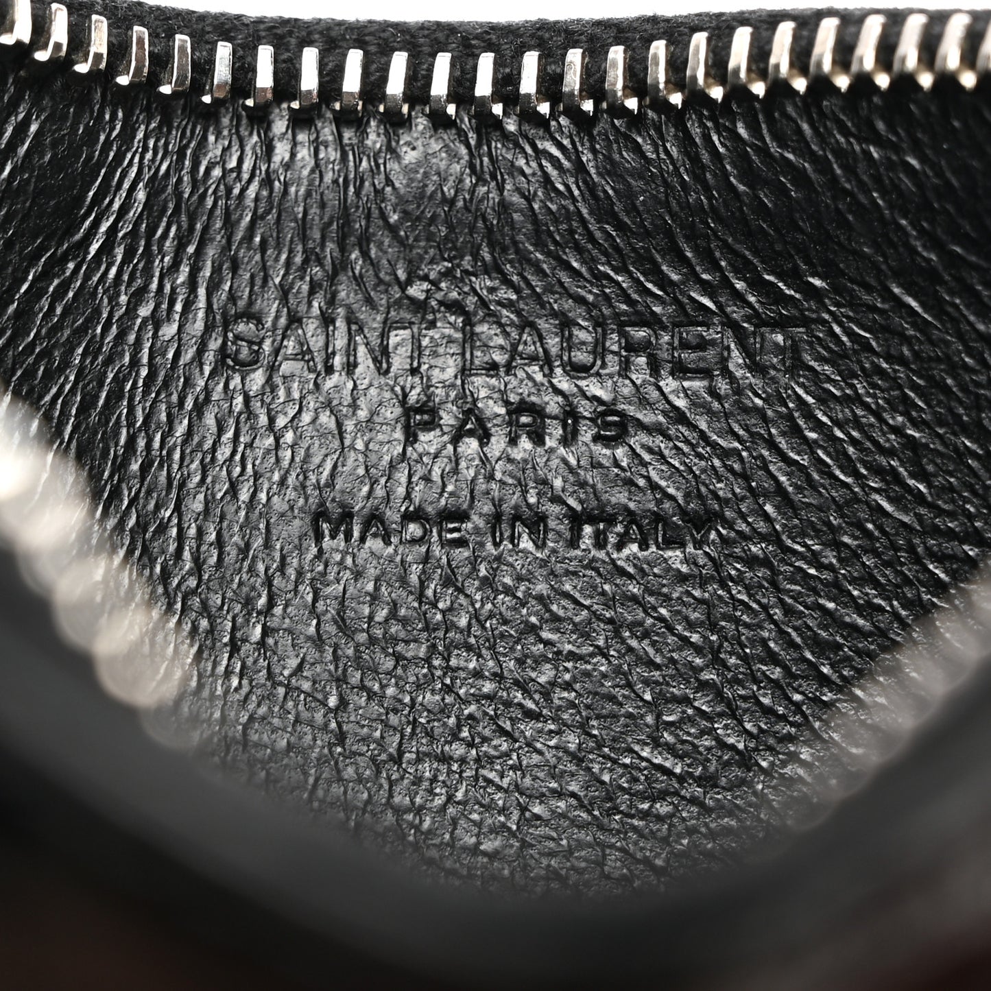 Calfskin Crocodile Embossed 5 Fragments Zip Card Case Black