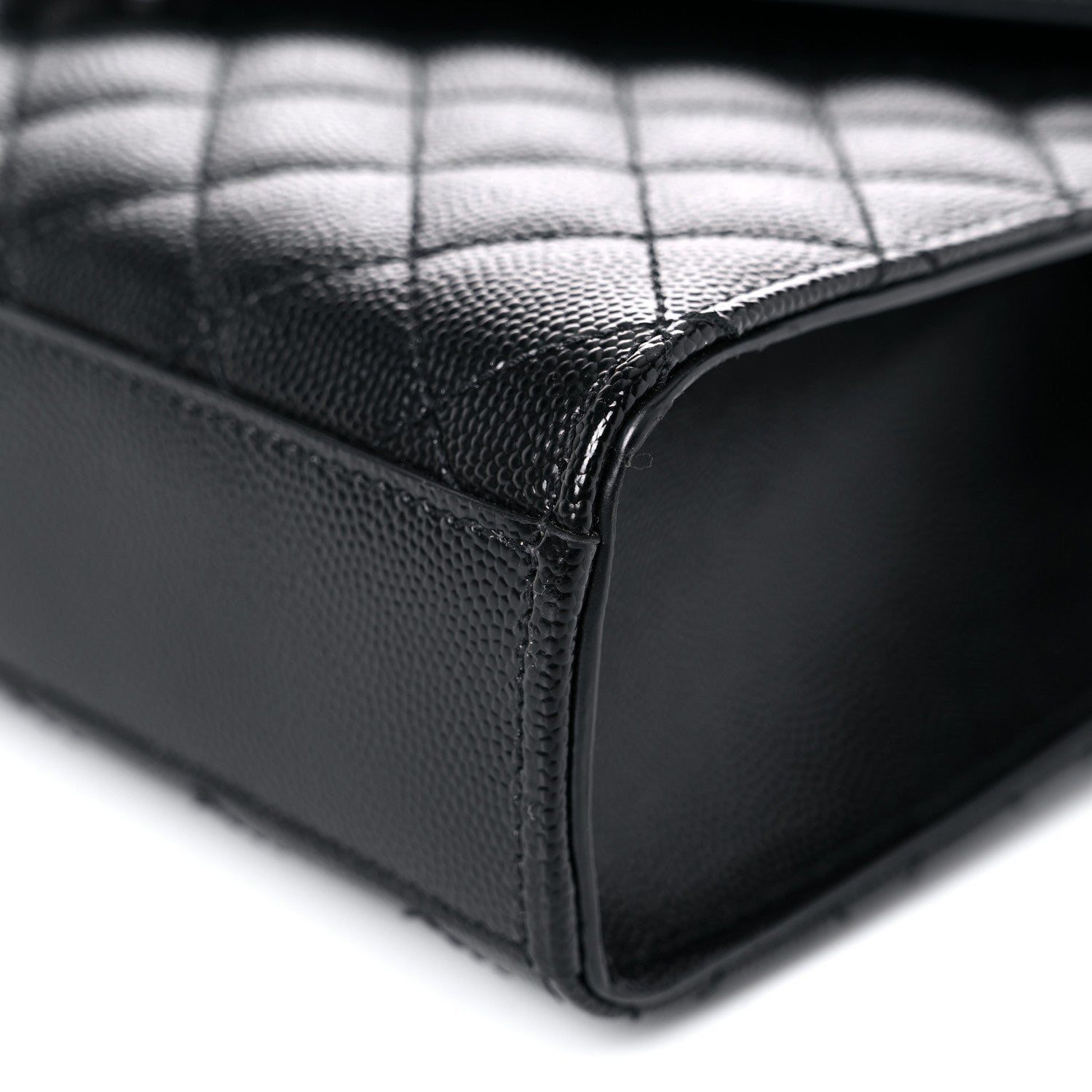 Saint Laurent Grain De Poudre Textured Mixed Matelasse Triquilt Medium Monogram Satchel Black 9 of 11