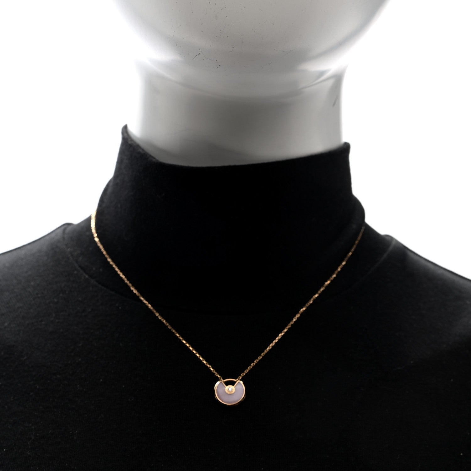 Cartier 18K Pink Gold Diamond Pink Opal XS Amulette de Cartier Pendant Necklace 2 of 4