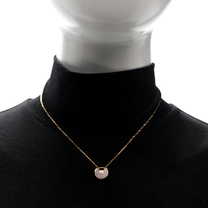 Cartier 18K Pink Gold Diamond Pink Opal XS Amulette de Cartier Pendant Necklace 2 of 4