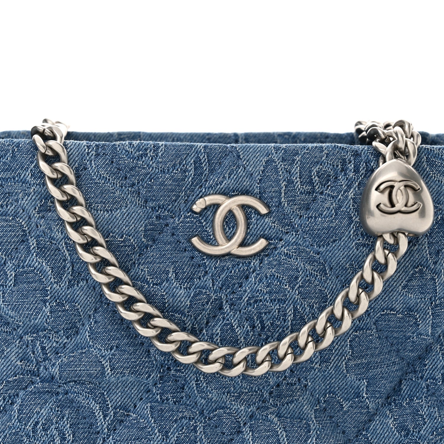 Chanel Denim Quilted Camellia Sweetheart Small Hobo Blue 8 of 12
