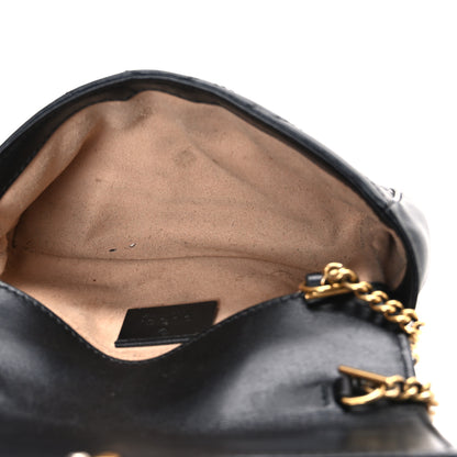Gucci Calfskin Matelasse Super Mini GG Marmont Shoulder Bag Black 5 of 11
