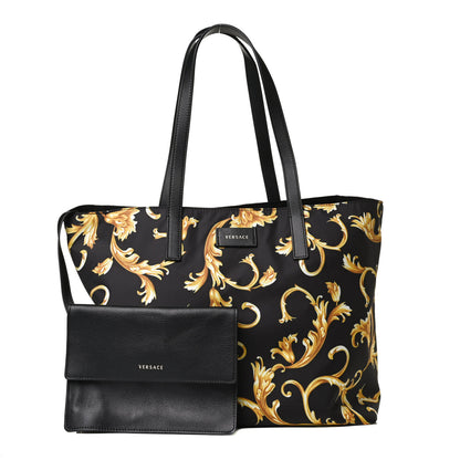 Versace Nylon Baroque Print Tote Black 1 of 16