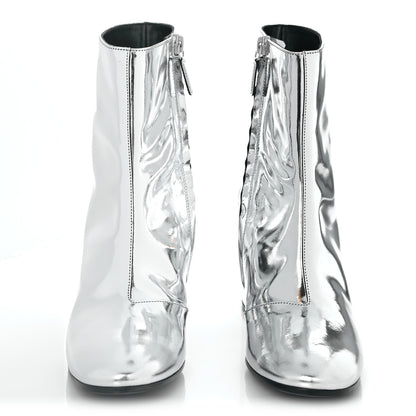 Balenciaga Miroir Calfskin Ankle Booties 39 Argent 2 of 9